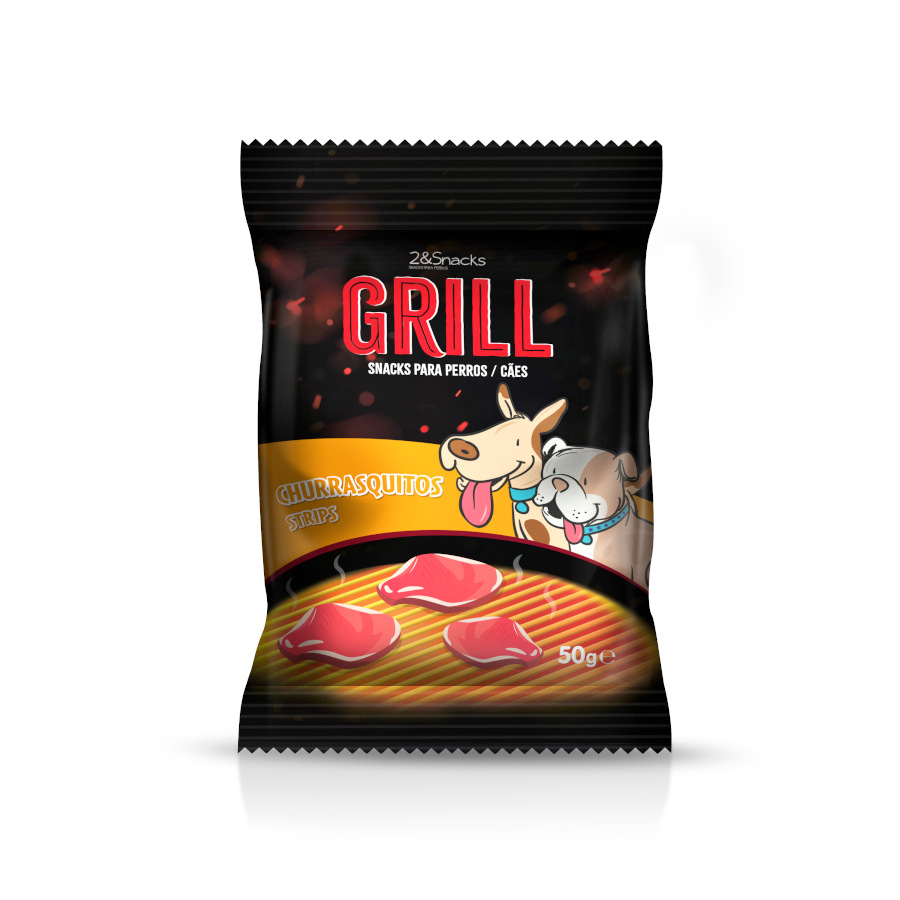 4 bolsitas x 50 g 2&Snacks Churrasquitos Grill de Carne para perros ¡Pack ahorro!