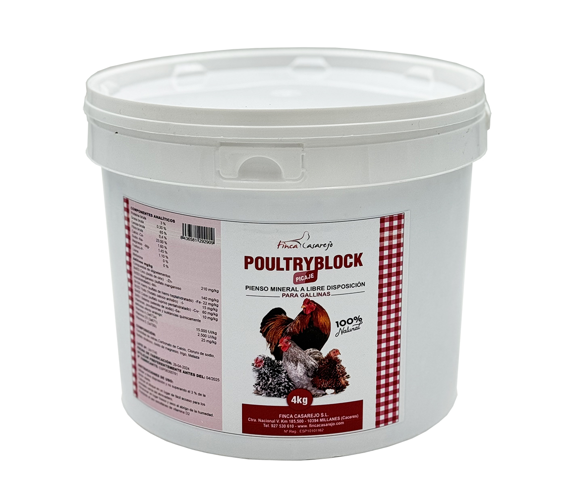 Poultry Block – Bloque de Alimento para Gallinas Rico en Calcio, Vitaminas y Cereales para el Bienestar Animal y Producción Óptima