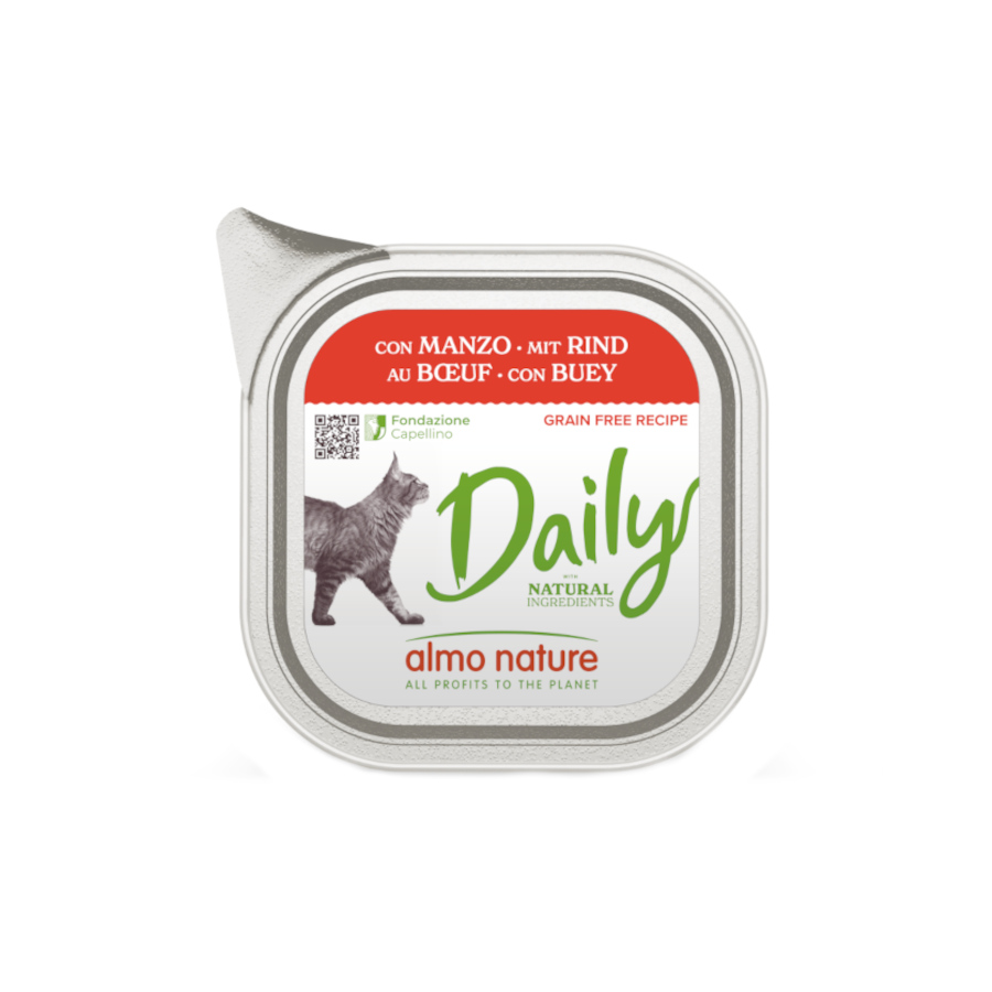 0.1 KG 100 g Almo Nature Daily Grain Free Ternera para gatos