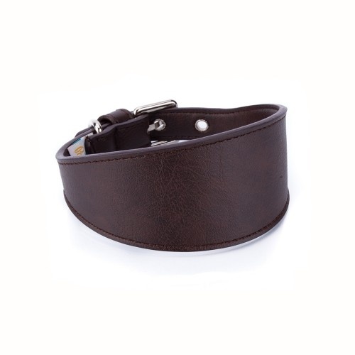 Pamppy Collar de cuero vegano especial galgos color Marrón