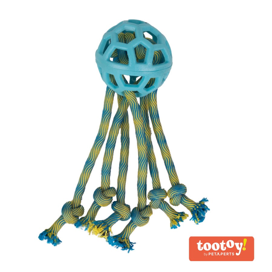 Tootoy! Pull Octopus Rope juguete de cuerda con pelota para perros