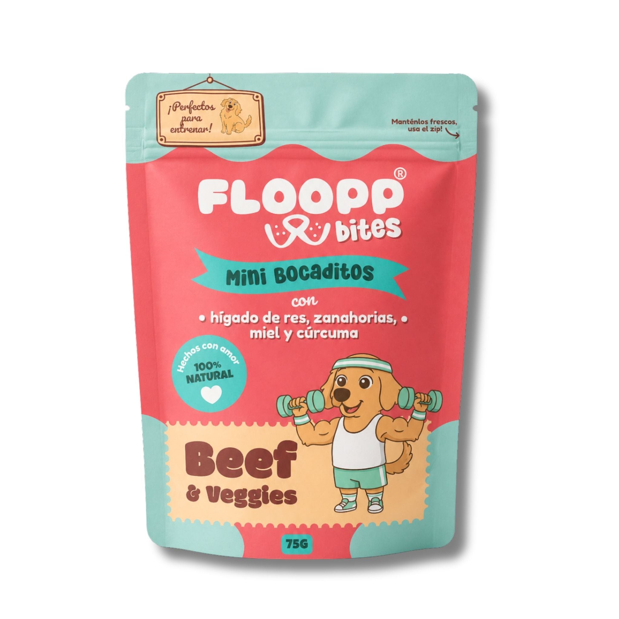 Floopp Bites Snacks Naturales para Perros Chewy | Hígado de Vacuno | 75 g