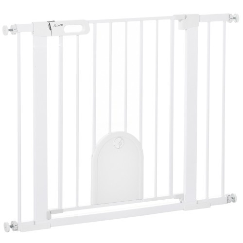 PawHut barrera de seguridad de mascotas color Blanco