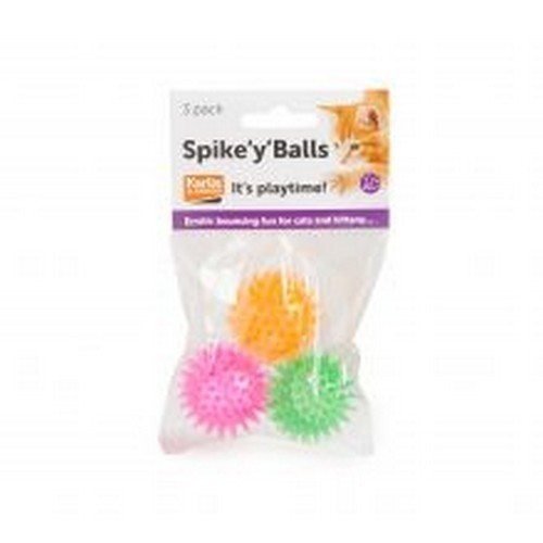Paquete de 3 pelotas de juguete Spike Y Balls para gatos color Multicolor, , large image number null