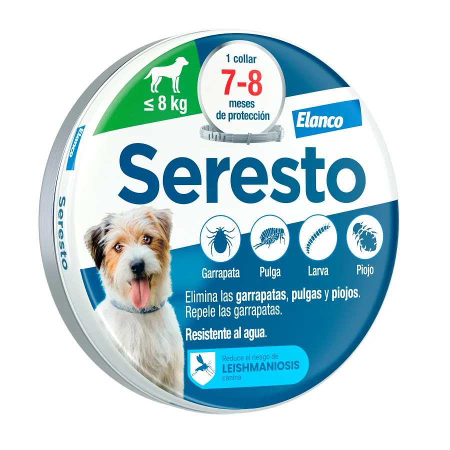 1 collar <8 kg Seresto Collar Antiparasitario para perros