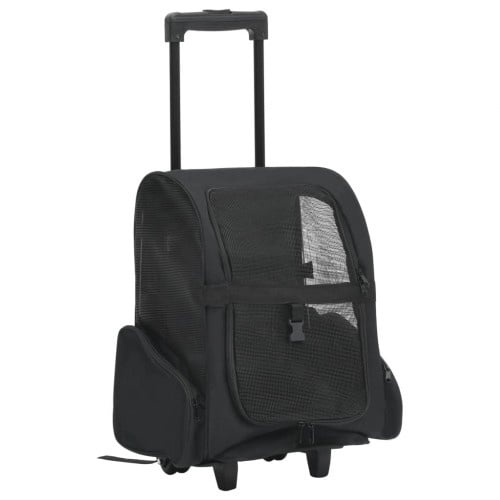 VidaXL Transportín plegable negro para mascotas