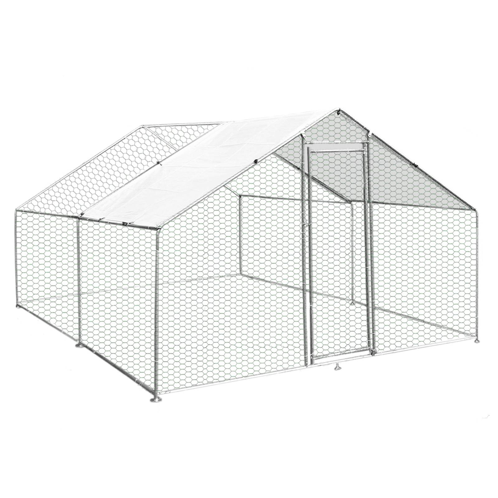 Jaula Aves de Corral Valla Cercado Caja Pollos Acero Pollos 3m x 4m x 2m
