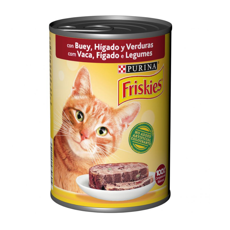 Friskies Adult Buey e hígado en Paté lata para gatos, , large image number null