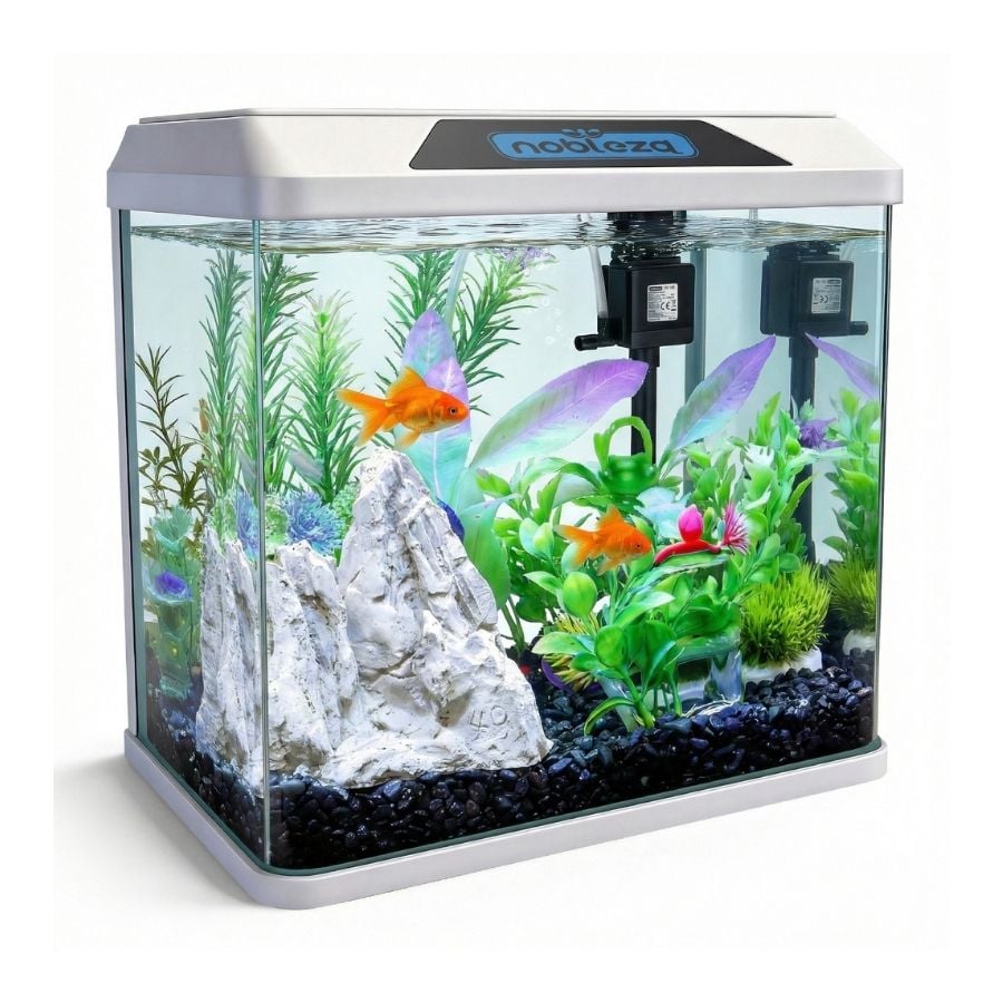 Nobleza Acuario Kit Completo Nobleza con Iluminación LED y Sistema de Filtración Integrado - Diseño Panorámico