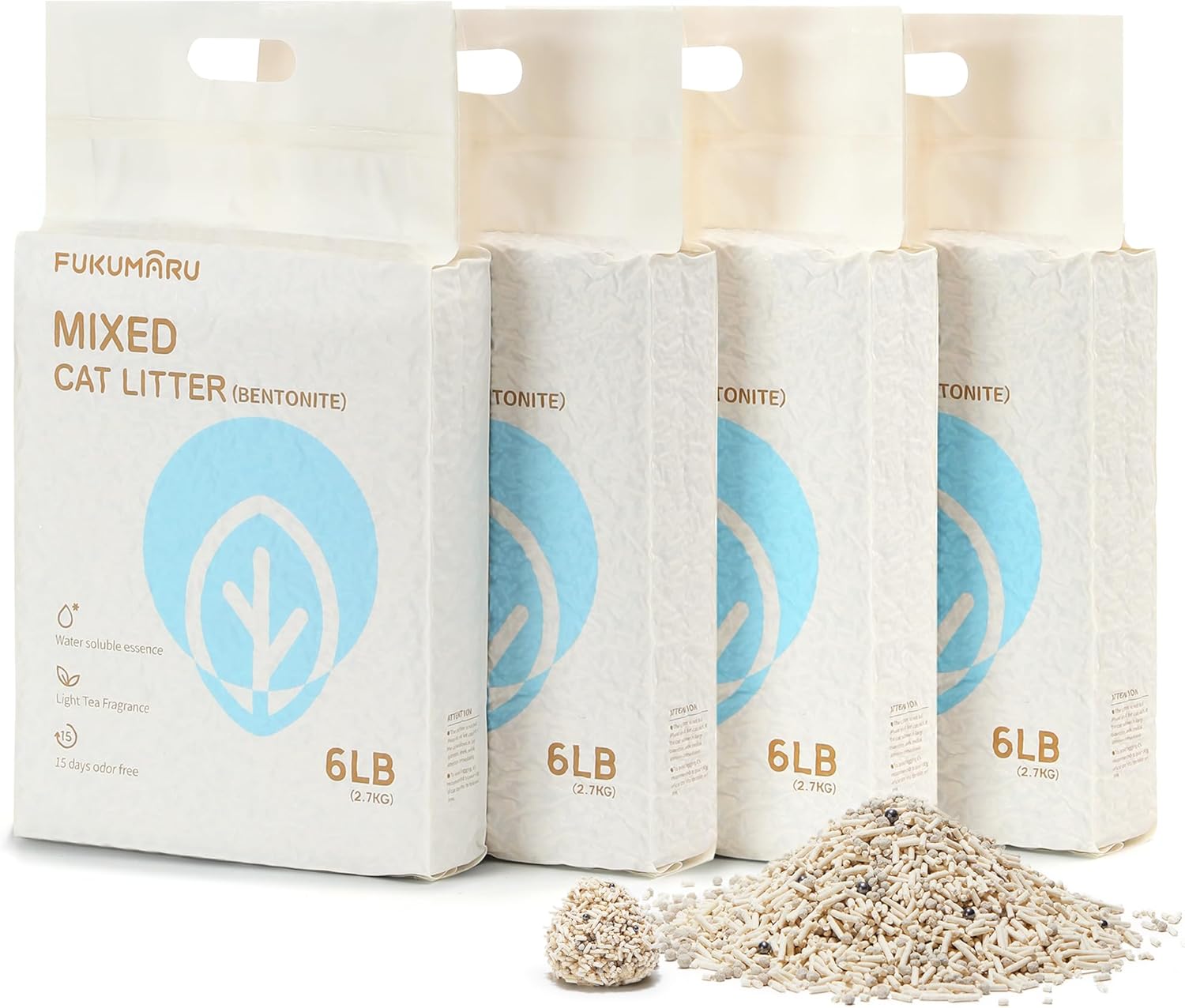 Arena aglomerante para Gatos (Tofu y Bentonita) 10,8 KG (4 Packs x 2,7KG)