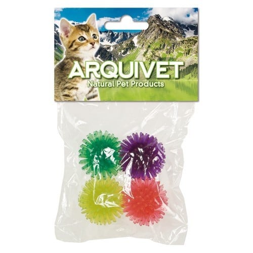 Pack de 4 pelotas erizo para gatos color Variado
