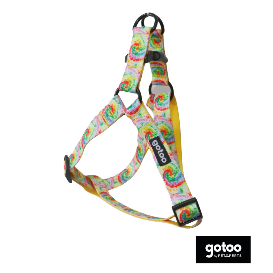 Gotoo Arnés estampado tie die amarillo para perro