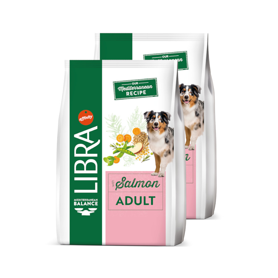 2 x 14 kg Libra Adult Salmón pienso para perros ¡Pack ahorro!