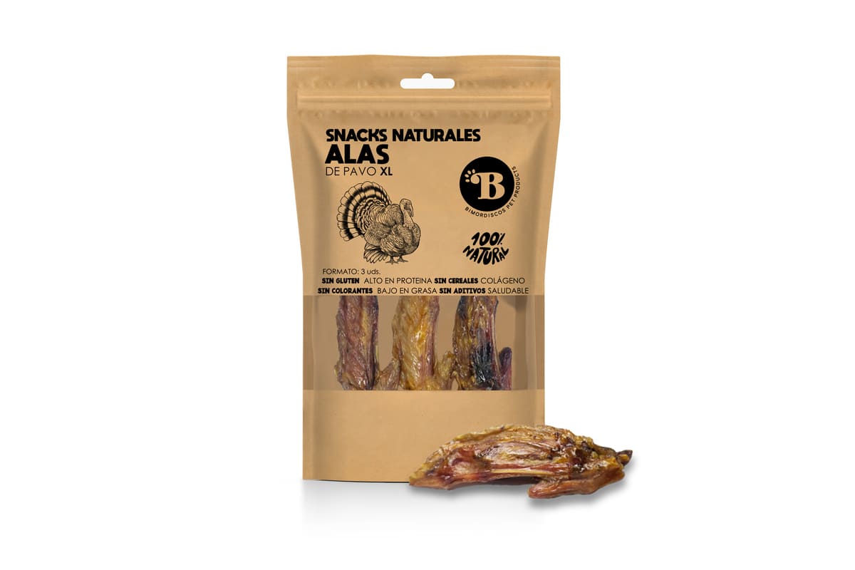 BIMORDISCOS Alitas de Pavo XL para Perros – 3 unidades