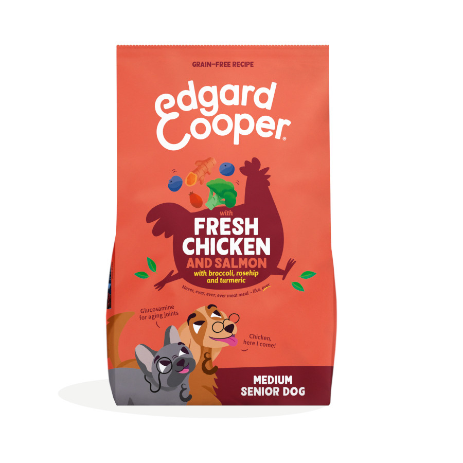 12 kg Edgard & Cooper Senior Salmón Noruego y Pollo pienso para perros