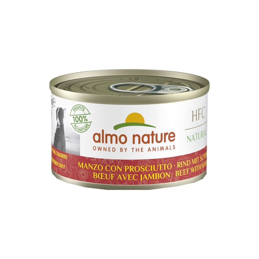 24 latas x 95 g Almo Narute HFC Vacuno y Jamón lata para perros ¡Pack Ahorro!