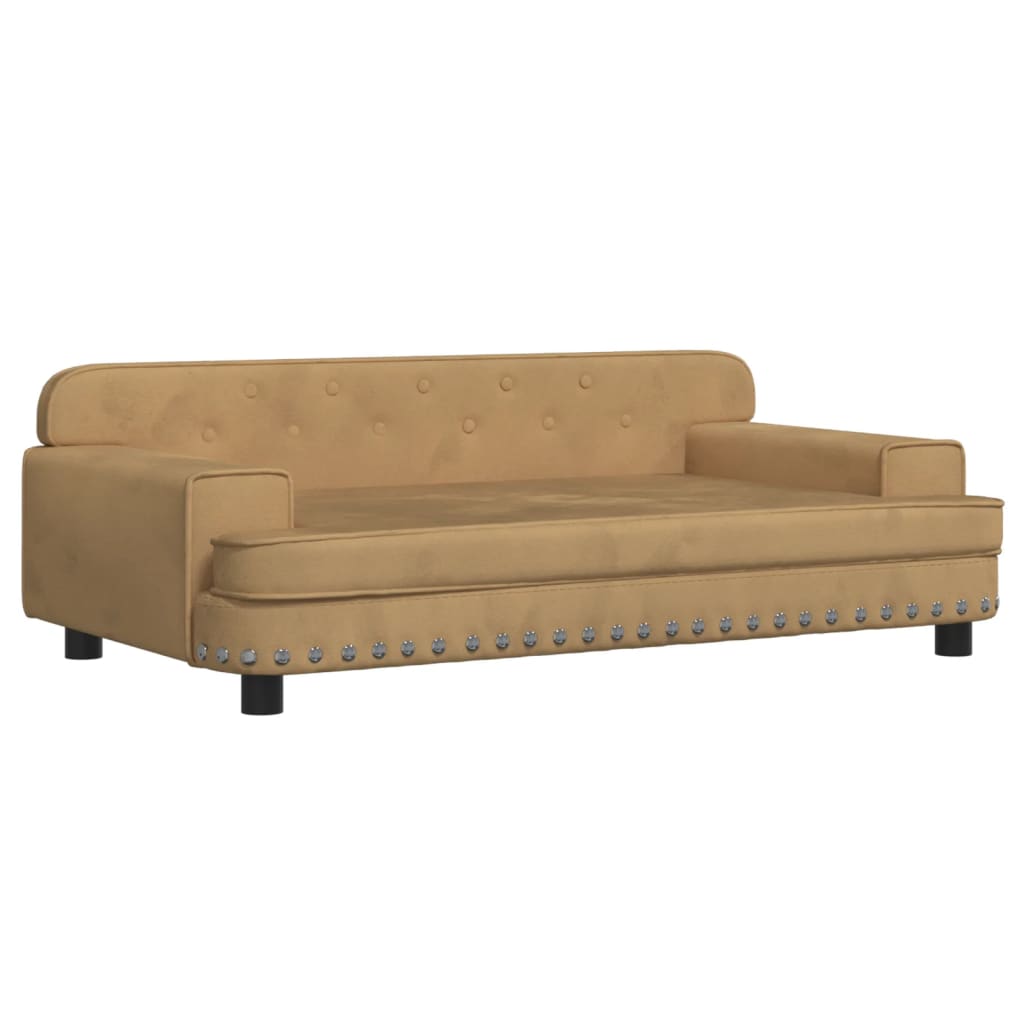 vidaXL Cama para perros de terciopelo marrón 70x45x30 cm