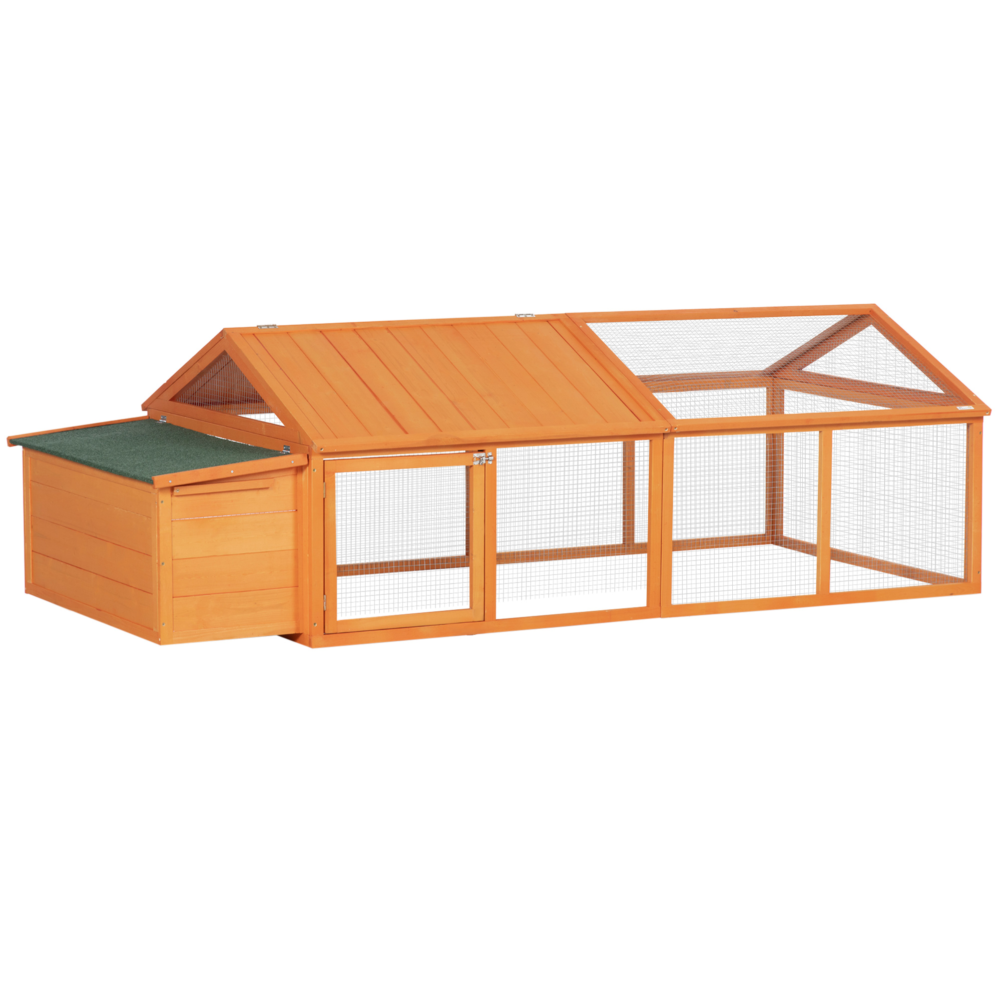 PawHut Gallinero de Madera Gallinero Grande de Exterior de 2 Pisos para 4-8 Gallinas con Techo Abatible Corral Puertas con Cerradura y Nido