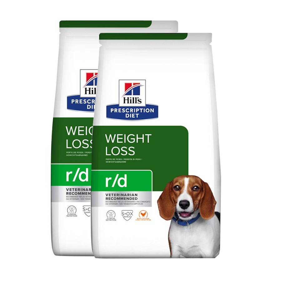 2 x 10 kg Hill’s Prescription Diet Weight Loss r/d Pollo pienso para perros ¡Pack ahorro!
