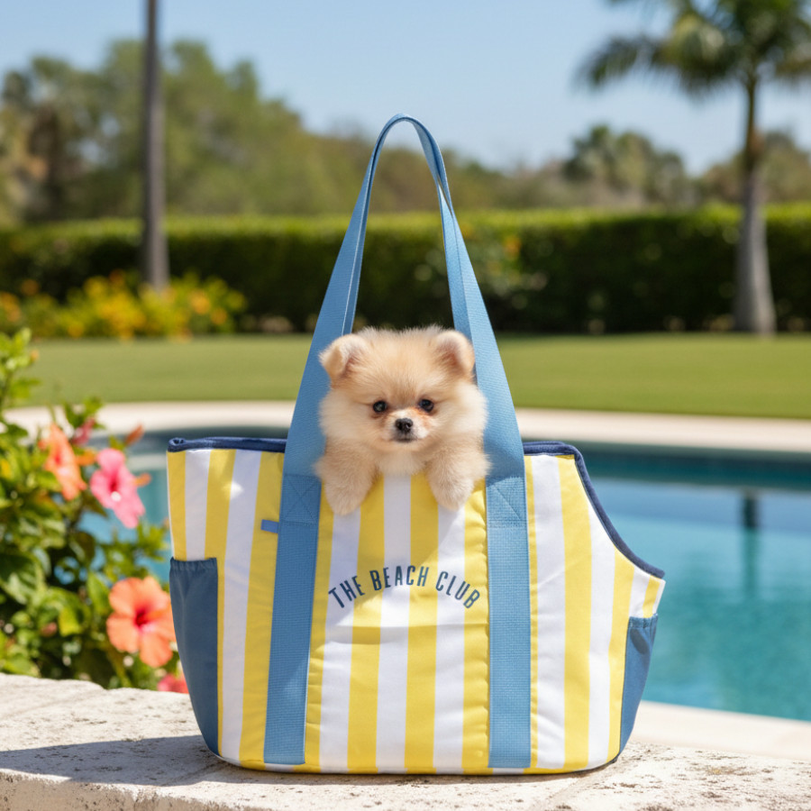 Summer Vibes Bolso Amarillo de Rayas para cachorros