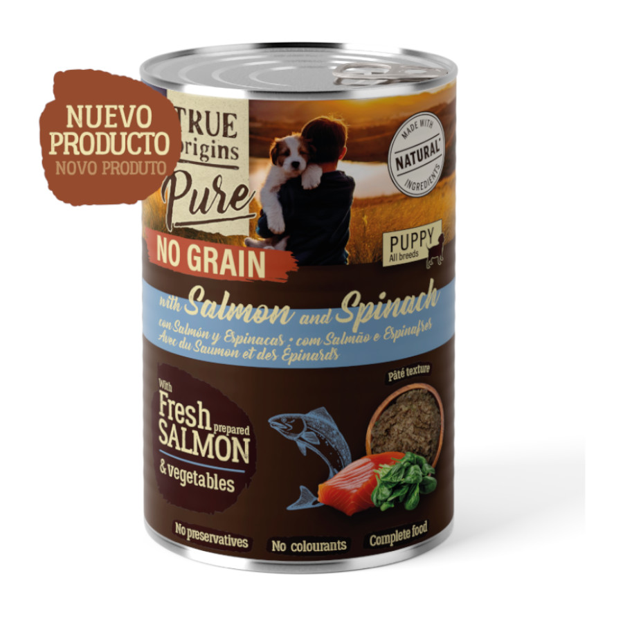 12 latas x 400 g True Origins Pure con Salmón lata para cachorros ¡Pack Ahorro!