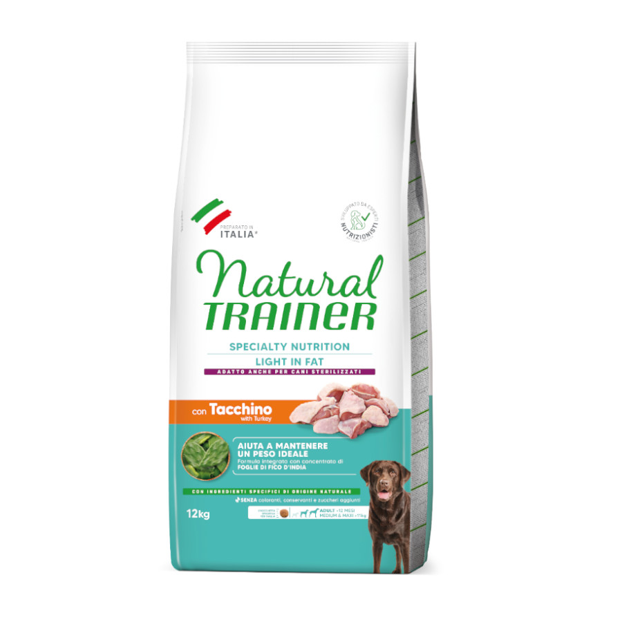 Natural Trainer Adult Light in Fat Medium&Maxi Pavo pienso para perros