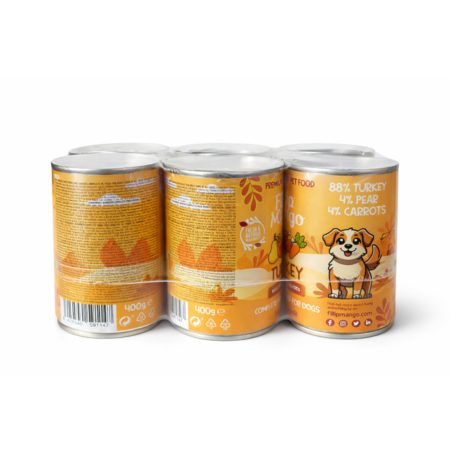 FIllip Mango Lata Pavo Pera y Zanahoria Multipack para perros