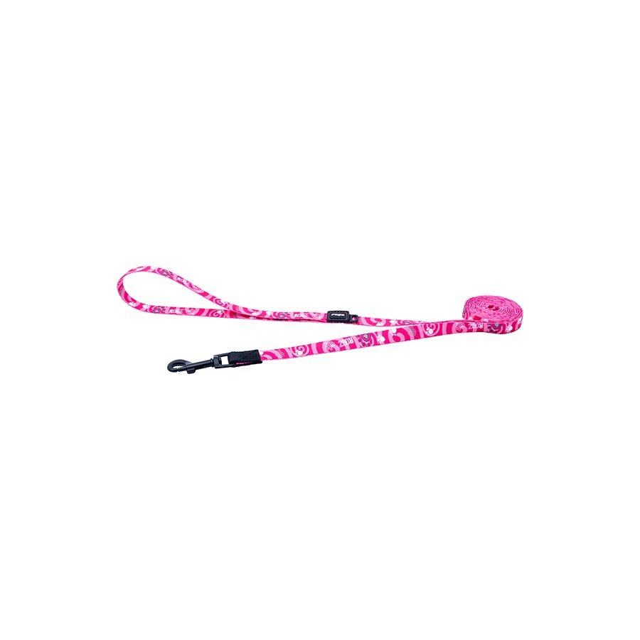 Correa para perro Rogz Fusion – Diseño Huellas Rosa (4 tallas)