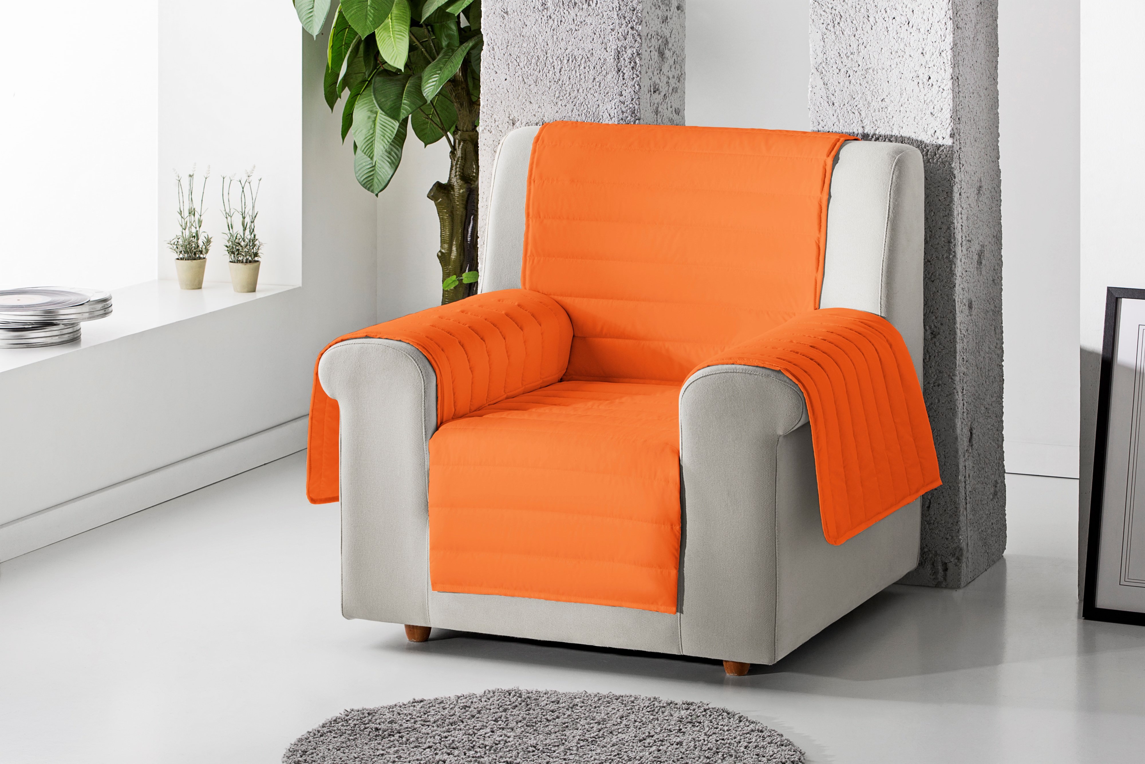 Cubre sillón acolchado reversible color Naranja, , large image number null