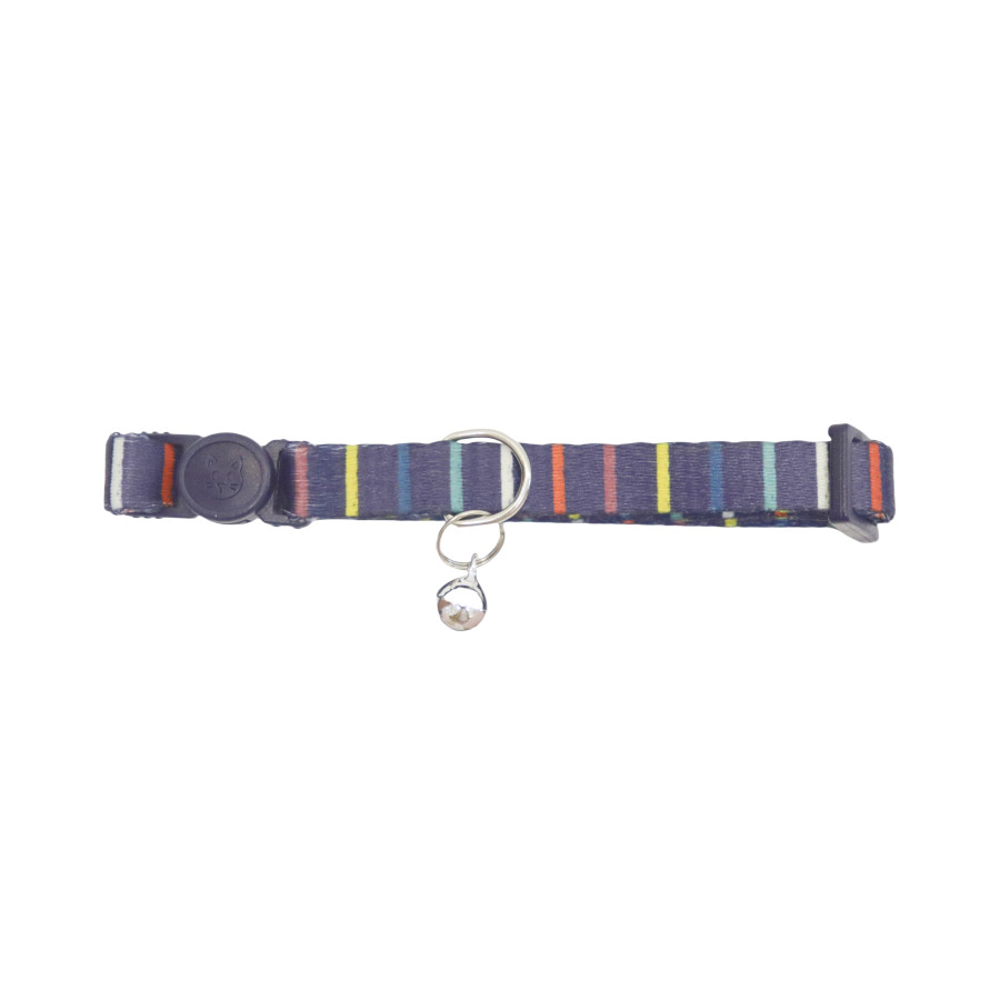 Gotoo Collar estampado rayas multicolor para gatos