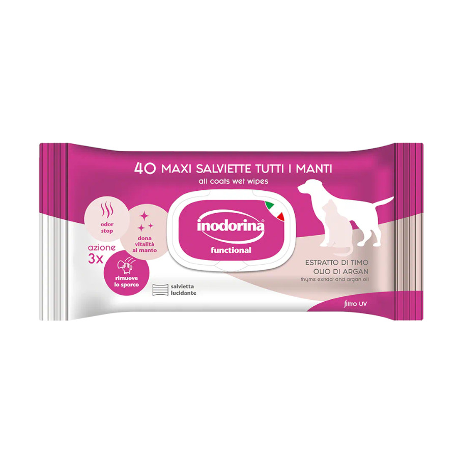 Inodorina Refresh Extra Toallitas Húmedas Vainilla para perros y gatos