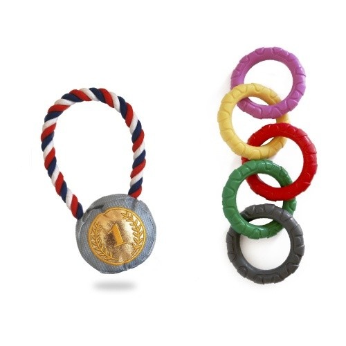 Patasbox kit 2 juguetes olimpiadas multicolor para perros, , large image number null