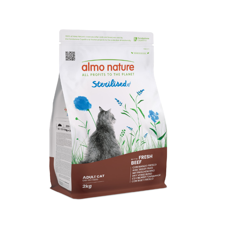 2 kg Almo Nature Sterilised de Ternera pienso  para gatos