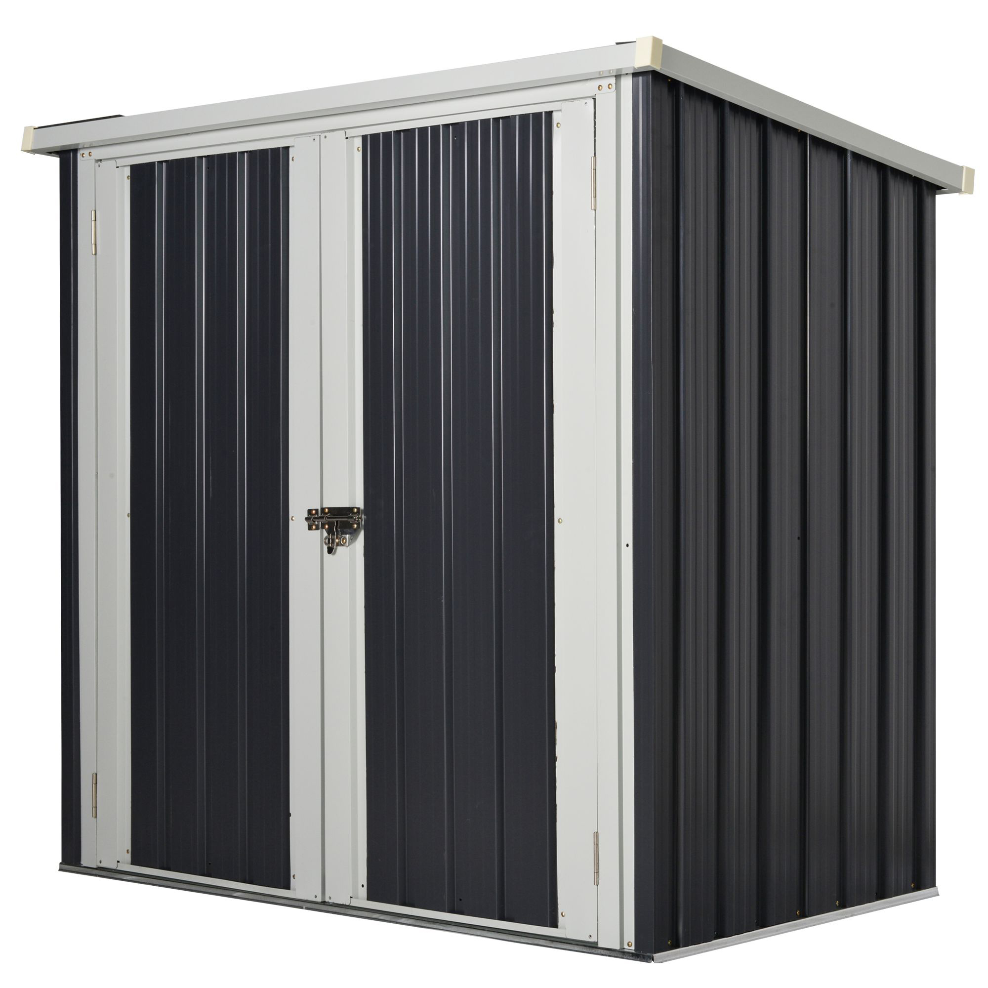 Outsunny Cobertizo de Jardín de Exterior 1,26 m² 147x86x134 cm Caseta de Exterior de Metálico con 2 Puertas y Cerradura para Almacenamiento de