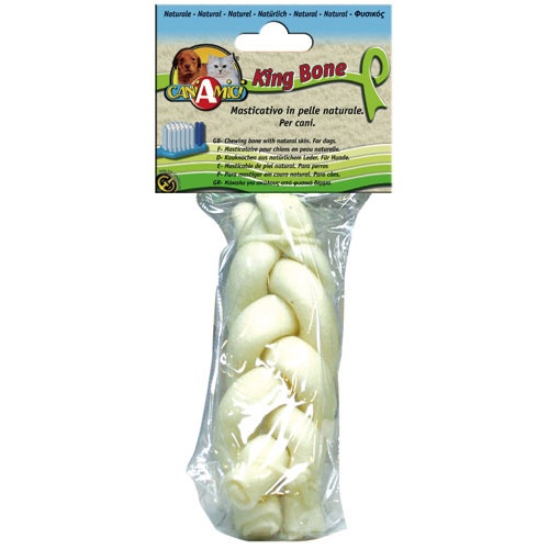 1 hueso Croci King Hueso Natural Trenzado para perros