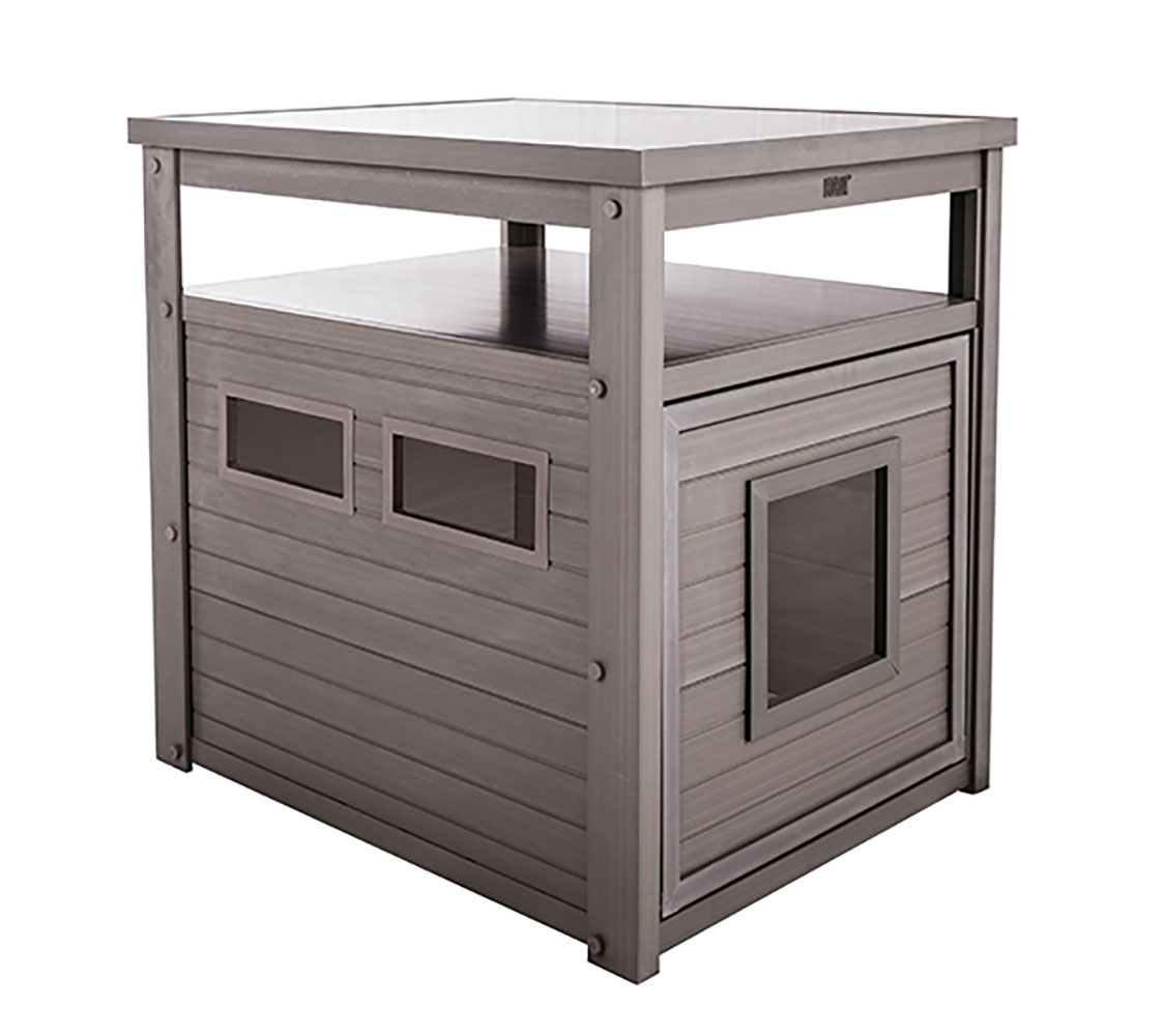 Arenero para Gatos YAKARTA – Estético y Decorativo – 4 Colores Disponibles – Fabricado en ECOTEX (Gris)