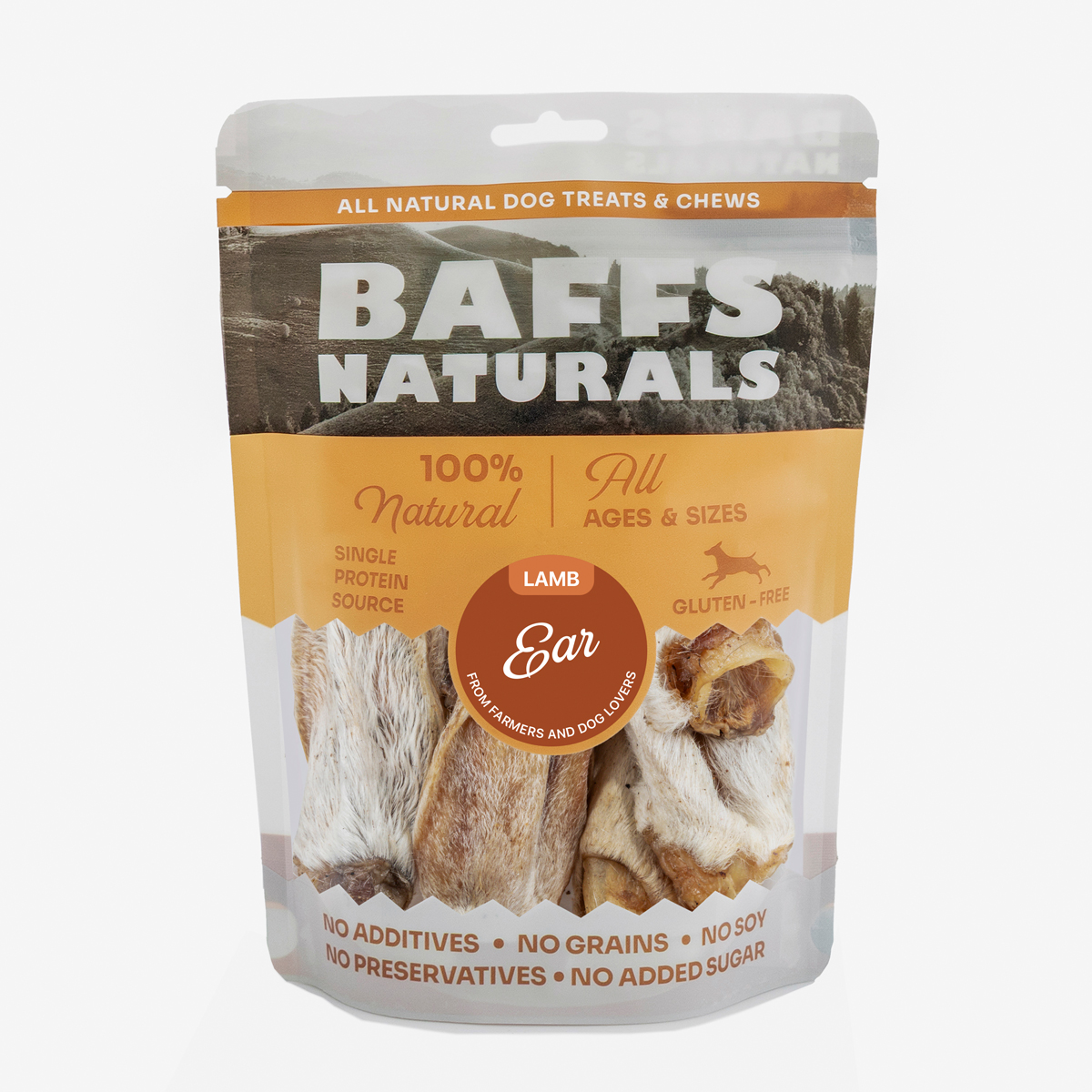 BAFFS Naturals Oreja de Cordero con Pelo para Perros
