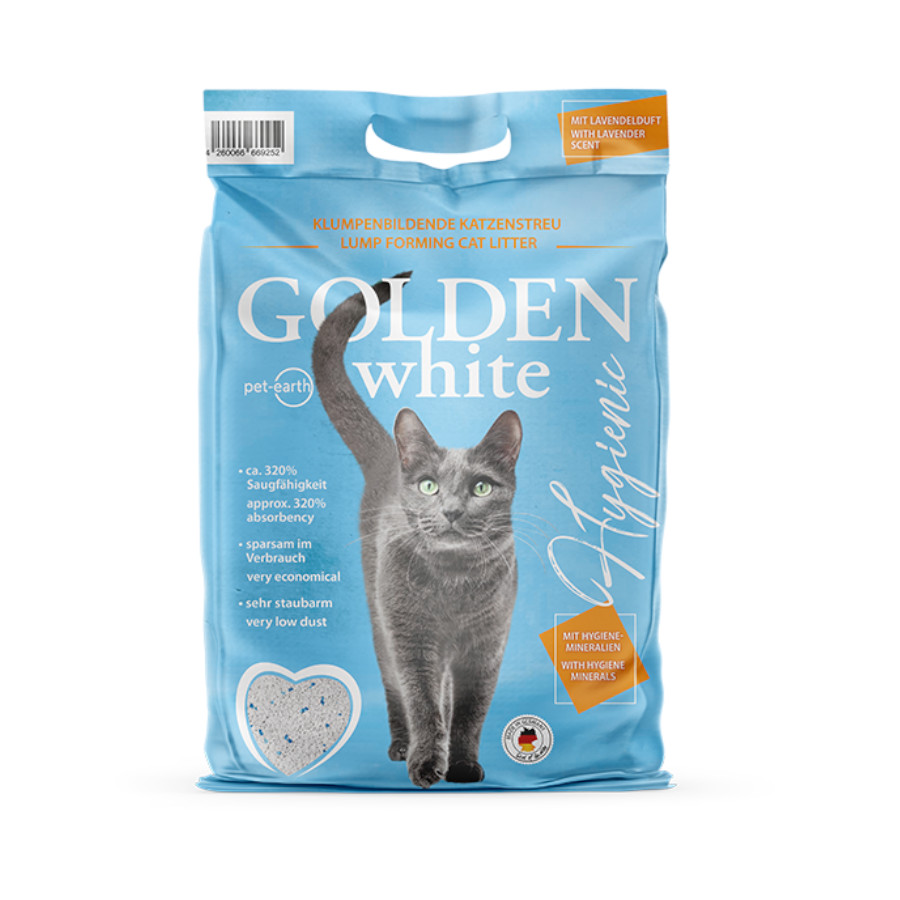 Golden White Arena Aglomerante Lavanda para gatos