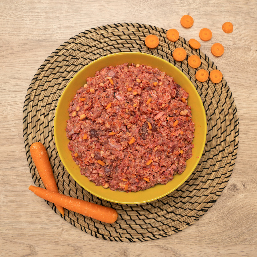 Comida para perros. Menú barf de cordero y pavo 7,5kg