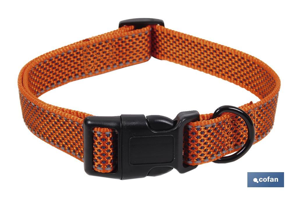 Collar Reflectante para Perros | Color Naranja | Medida 1,5 x -30-45 cm