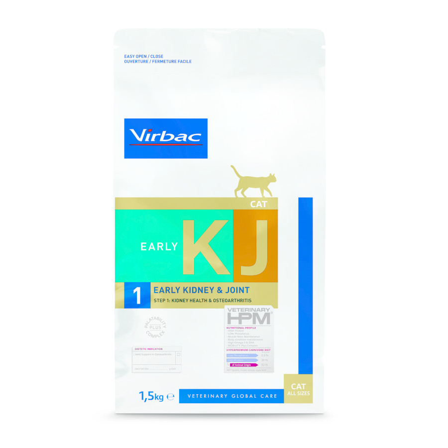 Virbac HPM KJ1 Early Kidney & Joint Movilidad Articular Pienso para gatos