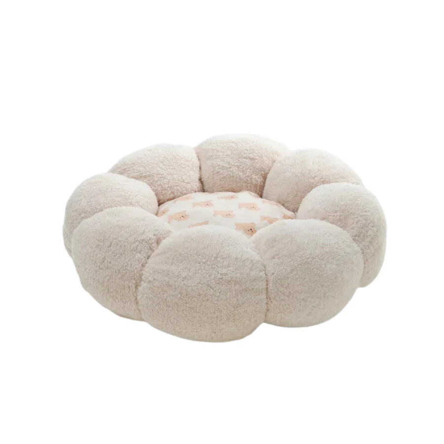 Leeby Sofá Flower Bed Beige para cachorros