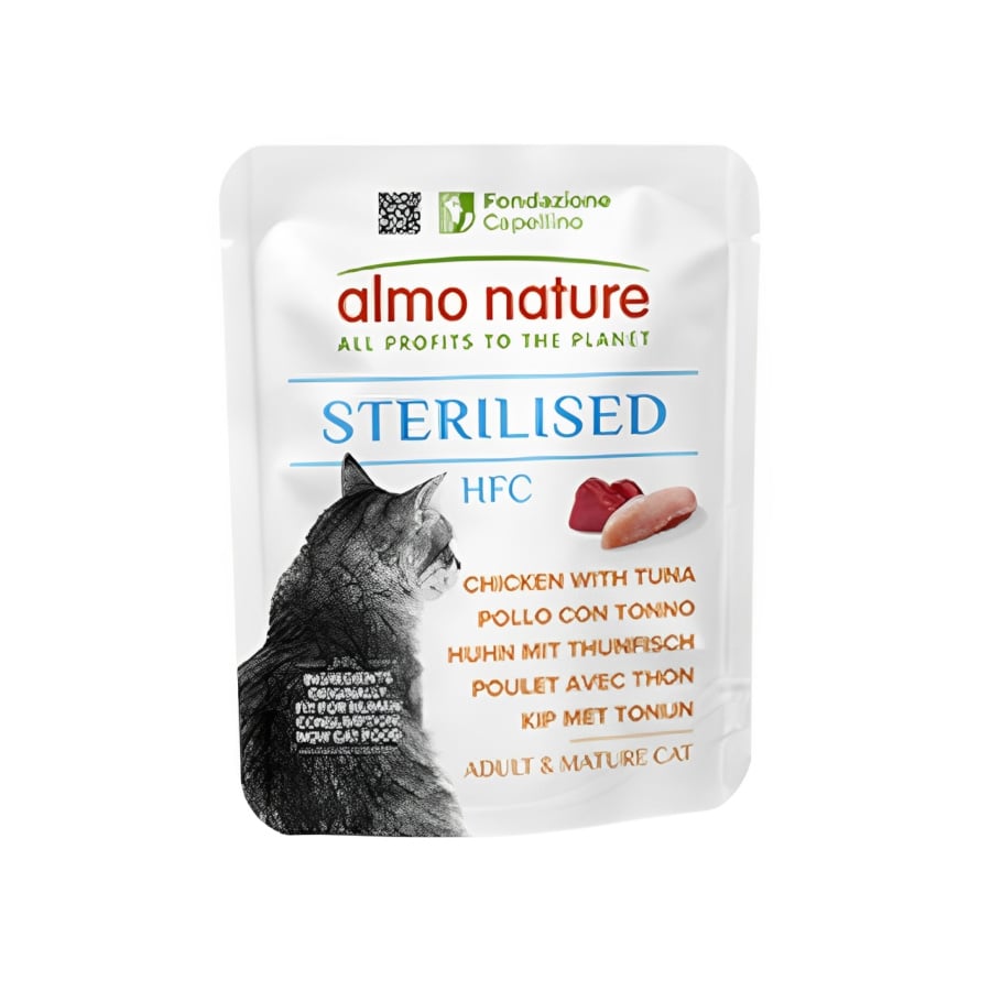 0.05 KG 50 g Almo Nature HFC Sterilised de Pollo y Atún en Sobre para gatos