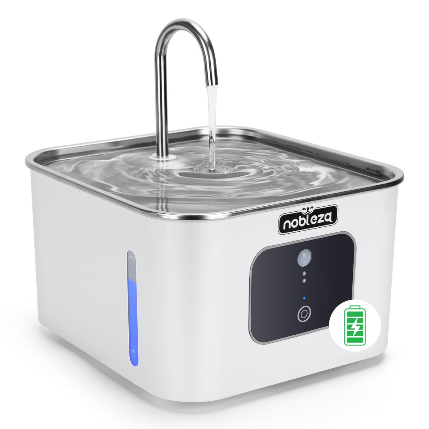Nobleza - Fuente para Gatos sin Cable con Sensor de Movimiento, 4L Water Bebedero Gatos Automatico con Bateria 4000mAh Recargable, Bebedero Ultra