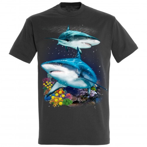 Camiseta Tiburones y arrecife color Gris, , large image number null