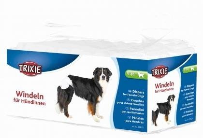 Trixie 23632 – Pañales para hembras, Circunferencia de cintura: 28-40 cm, S-M, 12 Unidades