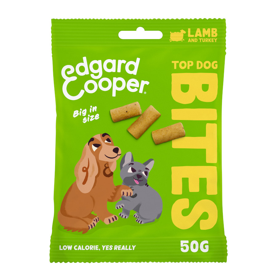 6 bolsitas x 50 g Edgard Cooper Bocaditos Grande de Cordero y Pavo para perros ¡Pack ahorro!