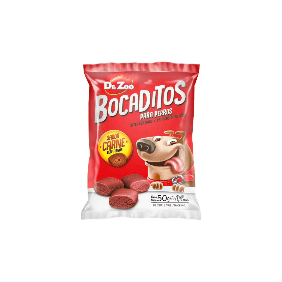 12 bolsitas x 50 g Dr. Zoo Snacks Bocaditos De Carne Para Perros