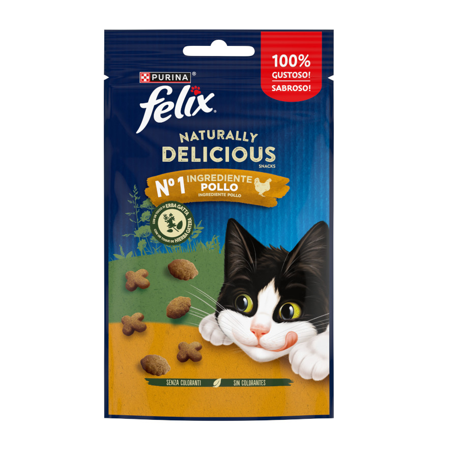 4 bolsitas x 50 g Felix Bocaditos Naturally Delicious Pollo para gatos ¡Pack ahorro!