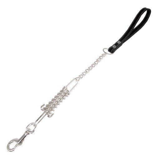 Tirador metálico con muelle para perros color Negro